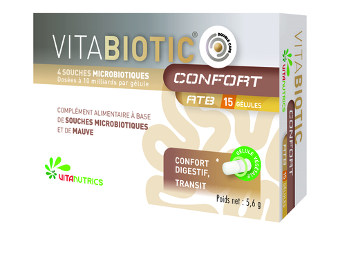 Vitabiotic Confort ATB 15 Gélules | Probiotiques - Prébiotiques
