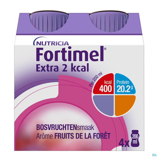 Fortimel Extra 2 Kcal Bosvruchten 4 x 200 ml | Eiwitdiëten
