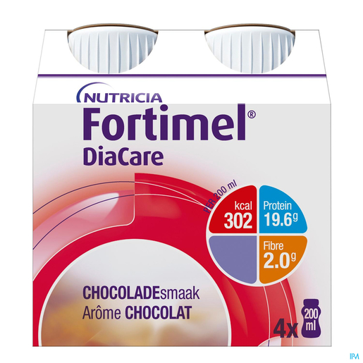 Fortimel DiaCare Chocoladesmaak Flesjes 4x200 ml | Orale voeding