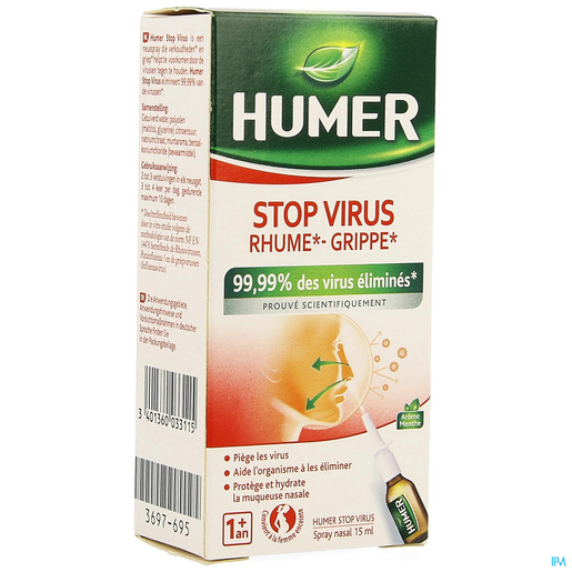 Humer Stop Virusspray Nasal 15ml | Toux - Rhume