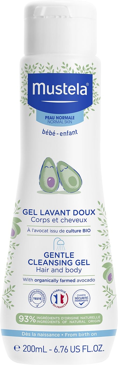 Coffret Bain Mustela 200ml – Shampoing doux + Lait de toilette + 2 IN 1 Gel  nettoyant corps et cheveux. 