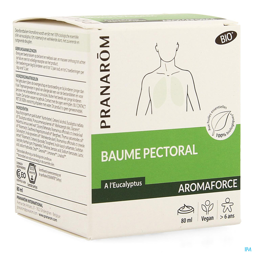 Pranarôm Aromaforce Bio Baume Pectoral tube 80ml | Respiration