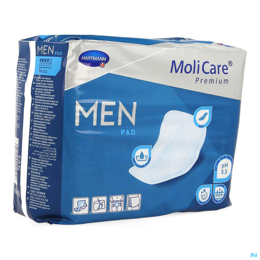 Molicare Premium Men Pad 4 Drops 34x18cm 14 Pieces | Changes - Slips - Culottes