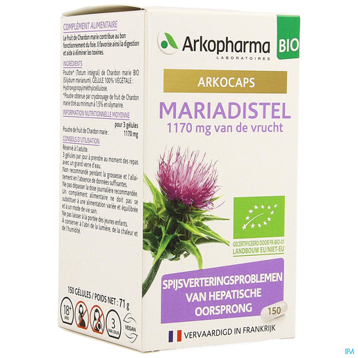 Arkogelules Mariadistel Bio 150 Capsules | Vertering - Transit