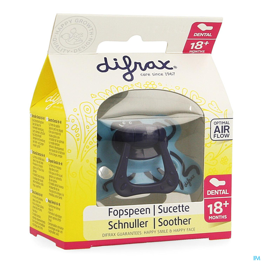 Difrax Sucette Silicone Dental Extra Forte Boy +18m | Sucettes