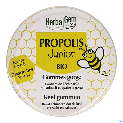 Herbalgem Propolis Junior Bio Gommen 45 g | Verzacht de keel