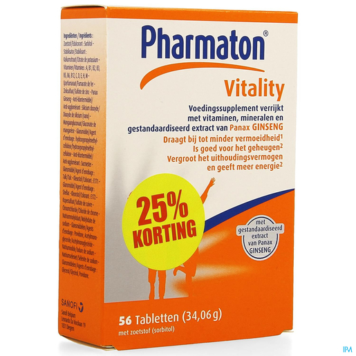 Pharmaton Vitality 56 Tabletten (-25%) | Conditie - Energie