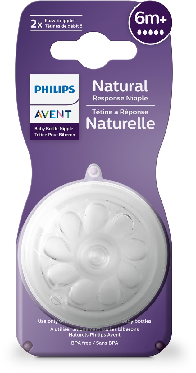Philips Avent Tétine Naturelle Liquide Epais Débit 5 +6Mois 2