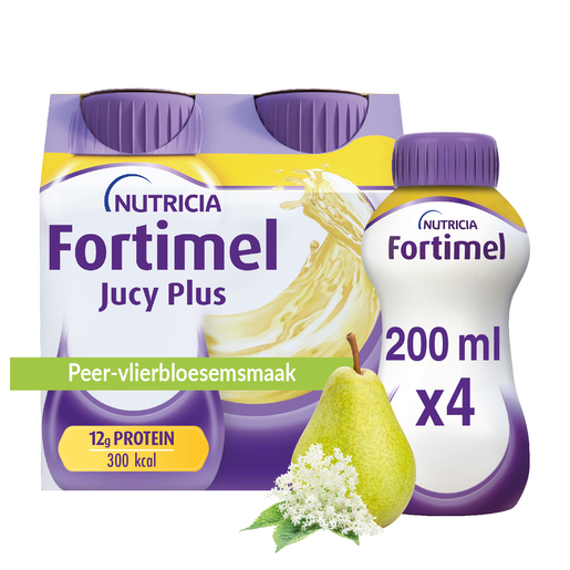 Fortimel Jucy Plus Peer-Vlierbloesemsmaak 4x200 ml | Eiwitdiëten