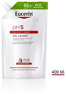 Eucerin pH5 Gel Lavant Peau Sèche et Sensible recharge Visage et Corps 400ml