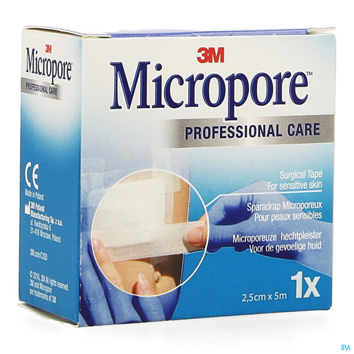 Micropore 3M Tape Refill 25,0 mm x 5 m Rol.1 1530p-1s | Verbanden - Pleisters - Banden
