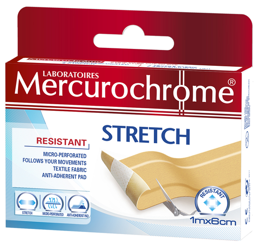 Mercurochrome Stretch Verband 1mx6cm | Verbanden - Pleisters - Banden