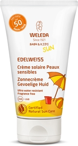 Weleda Edelweiss Bébés &amp; Enfants Crème Solaire Peaux Sensibles IP50 50ml