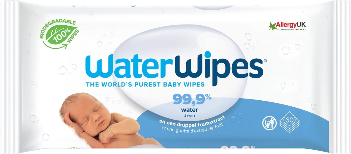 WaterWipes Lingettes à l'eau – Bébé Classique