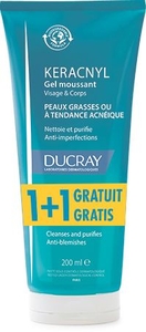 Ducray Keracnyl Gel Moussant 200ml 1+1 Gratuit