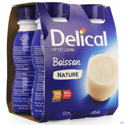 Delical Melkdrank Hphc Natuur 4x200 ml | Dieetproducten