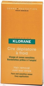 Klorane 6 Bandelettes Cire Froide Amande Douce pour Visage et Zones Sensibles