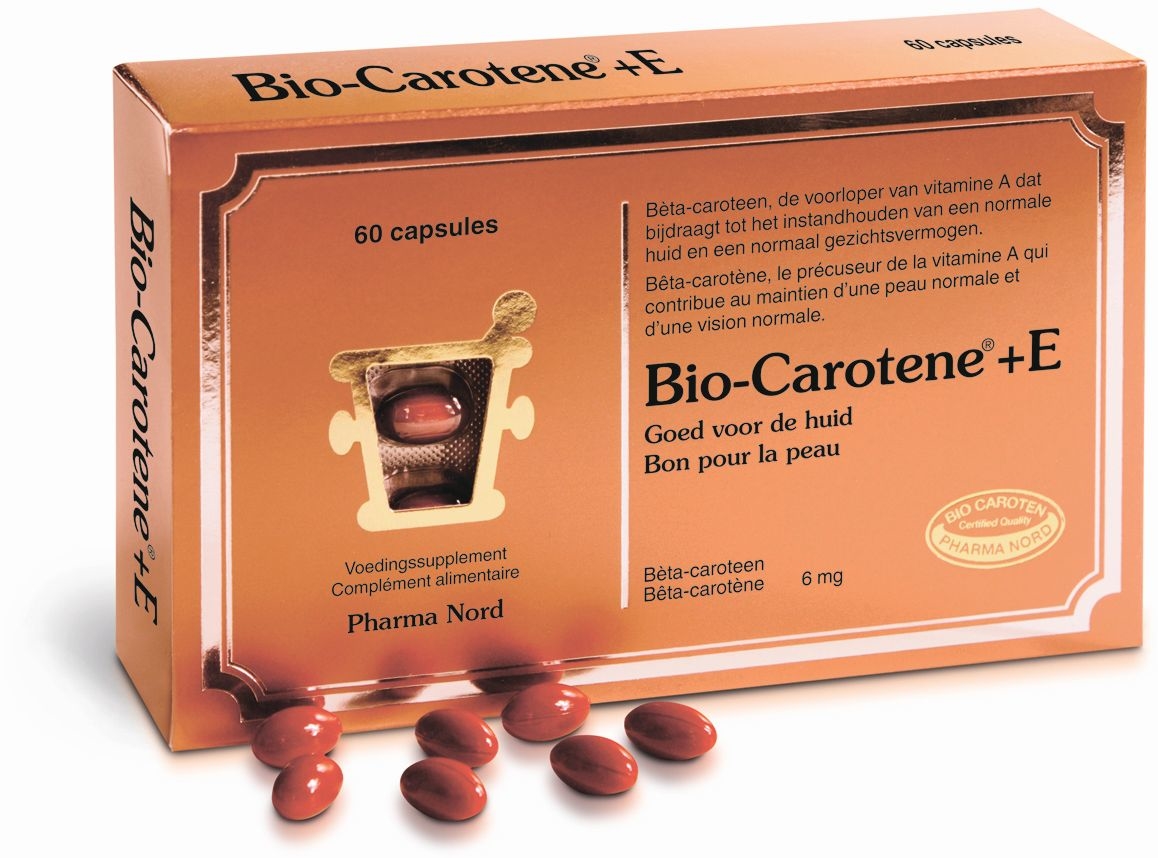 Het apparaat Ventileren moeilijk Bio-Carotene + Vitamine E 60 Capsules | Huid