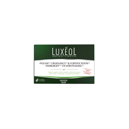 Luxéol Pousse Croissance &amp; Fortification 90 Gélules | Vitamines - Chute de cheveux - Ongles cassants