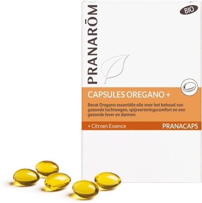 Pranarôm Pranacaps Oregano Essence van Citroen Bio 30 Capsules | Ademhaling