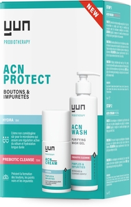 YUN ACN Protect Cream Hydra 50ml + Prebiotic Cleanse Purifying Wash Gel 150ml