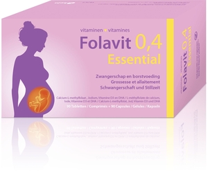 Folavit 0,4mg Essential Grossesse et Alaitement 90 Comprimés + 90 Gélules