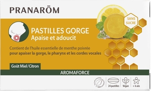 Pranarôm Aromaforce Pastille Gorge Miel-Citron 24 Pastilles
