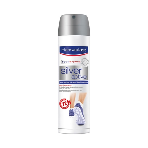 Hansaplast Foot Expert deodorantspray Silver Active Anti-Transpirant voeten 150ml | Transpiratie - Warme voeten