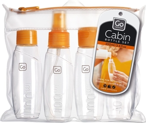 Go Travel 4-delige set van flessen voor in het vliegtuig