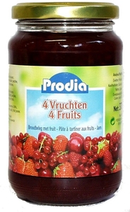 Prodia Confiture 4 Vruchten + Fructose 370g