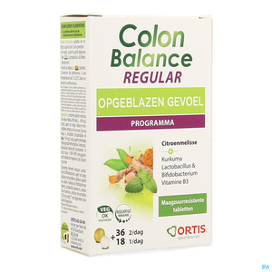 Ortis Colon Balance Regular Opgeblazen Gevoel 36 + 18 Tabletten