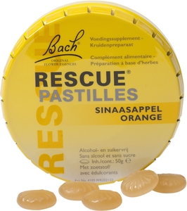 Bach Flower Rescue Pastilles sinaasappel suikervrij 50g