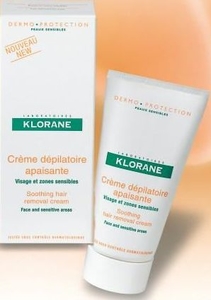Klorane Verzachtende Ontharingscrème Gelaat en Gevoelige Zones 75 ml