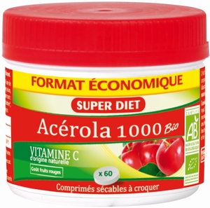 Super Diet Acerola 1000 Bio 60 Kauwtabletten