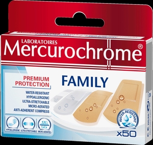 Mercurochrome Pleisters Family 50 Stuks