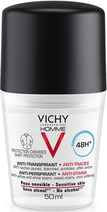 Vichy Mannen Anti-Transpirant Deodorant Anti-Vlekken 48 uur Roller 50ml