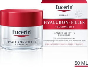 Eucerin Hyaluron-Filler + Volume-Lift Dagcrème SPF 15 Droge Huid Anti-Age &amp; Rimpels Pot 50ml