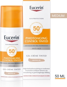 Eucerin Sun Photoaging Control Tinted SPF 50+ Gel-Crème Getint Medium Anti-Age met pomp 50ml