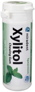 Miradent 30 Chewing Gum Xylitol Groene Munt Zonder Suiker