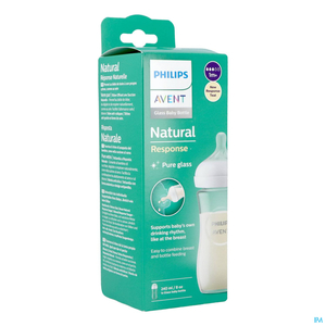 Philips Avent Zuigfles Natural Response +1 Maand Glas 240 ml