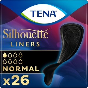 TENA Silhouette Noir Normal Liners | zwarte incontinentie-inlegkruisjes - 26 stuks
