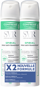 SVR Spirial Anti-Transpiratie Spray 2x75ml (Nieuwe Formule)