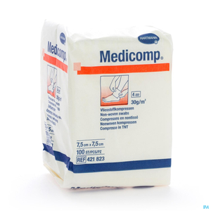 Medicomp niet-steriele kompressen (4 lagen) 7,5x7,5cm 100 stuks