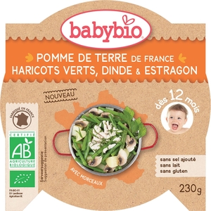 Babybio Maaltijd Aardappel Kalkoen Bonen +12 Maanden 230 g