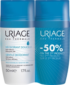 Uriage Pakket Deodorant Zachtheid Roll-on 2 x 50 ml (2de product aan -50%)