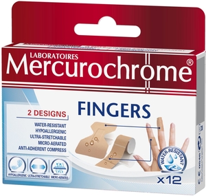 Mercurochrome Pleisters Fingers 12 Stuks