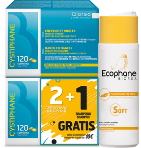 Cystiphane Haar En Nagels Promopack 2x120 Tabletten + Ultra Soft Shampoo 200 ml Gratis